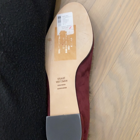 Stuart Weitzman fur lined Suede embellished slipper shoe 10 - Picture 10 of 10
